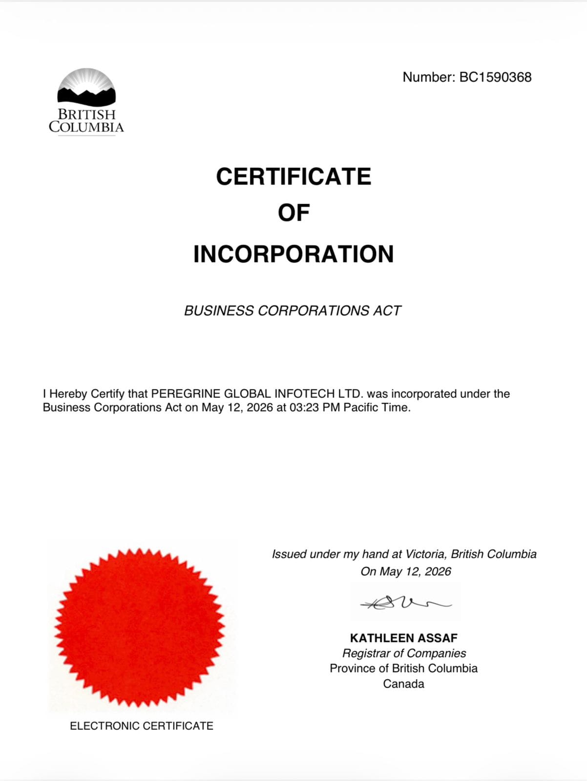 Certificate